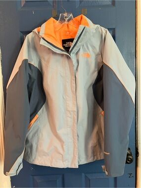 The North Face Women's Light Gray, Dark Gray & Orange Shell Jacket